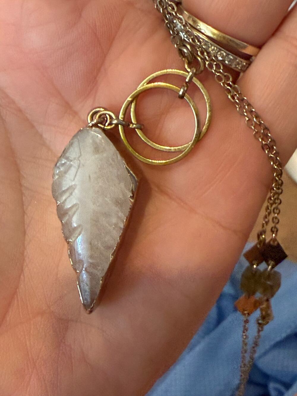 Rose Quartz Arrowhead Pendant Necklace